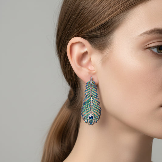 Feather Tassel Drop Earrings