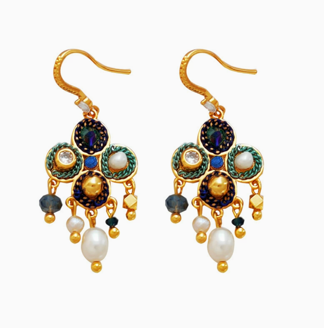Pearl Beaded Tassel Hook Earrings