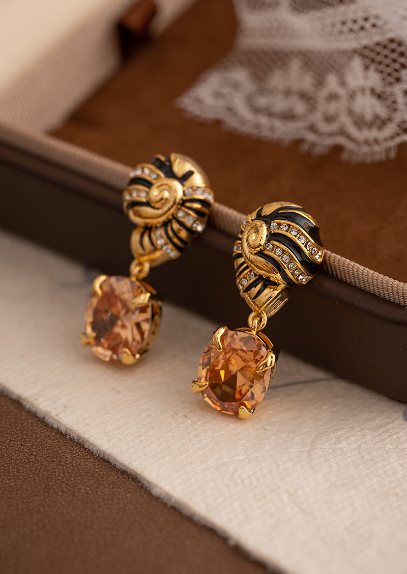 Cubic Zirconia Pendant Stud Earrings
