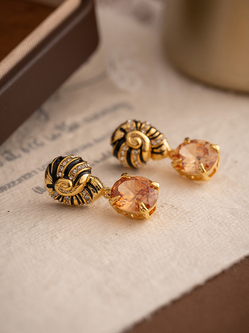 Cubic Zirconia Pendant Stud Earrings