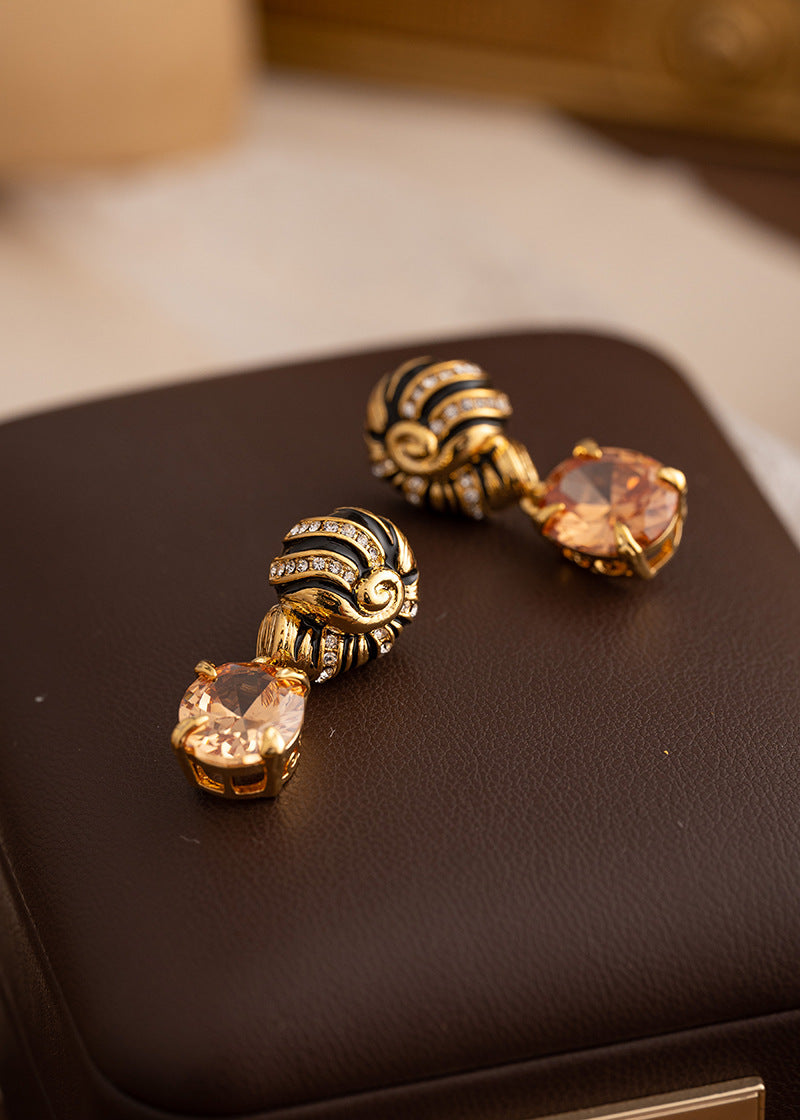 Cubic Zirconia Pendant Stud Earrings