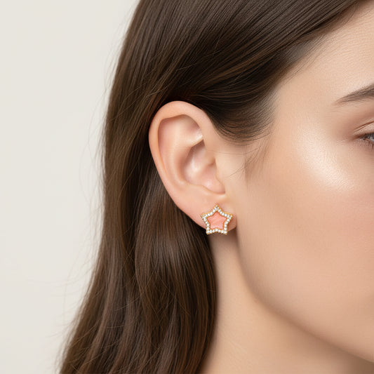 Celeste Shell Star Stud Earrings