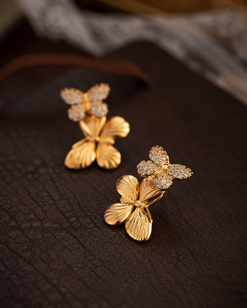 Butterfly Zirconia Elegant Stud Earrings
