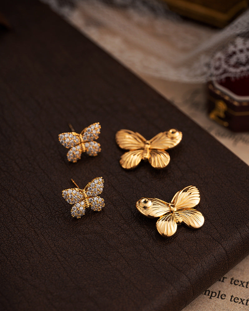 Butterfly Zirconia Elegant Stud Earrings