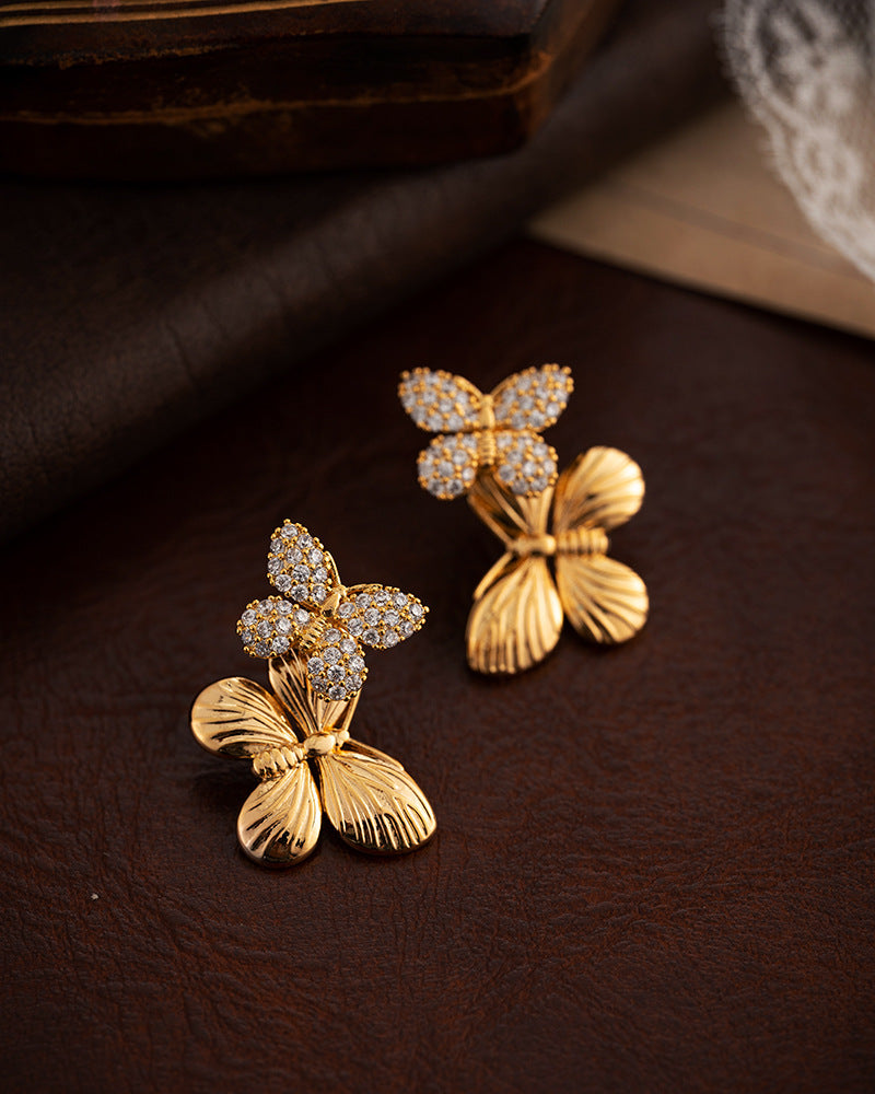Butterfly Zirconia Elegant Stud Earrings