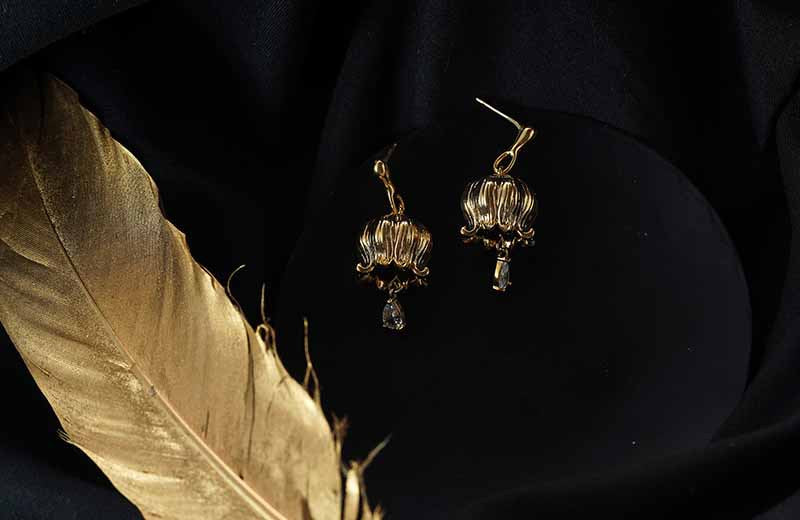 Lily of the Valley Floral Zirconia Drop Earrings