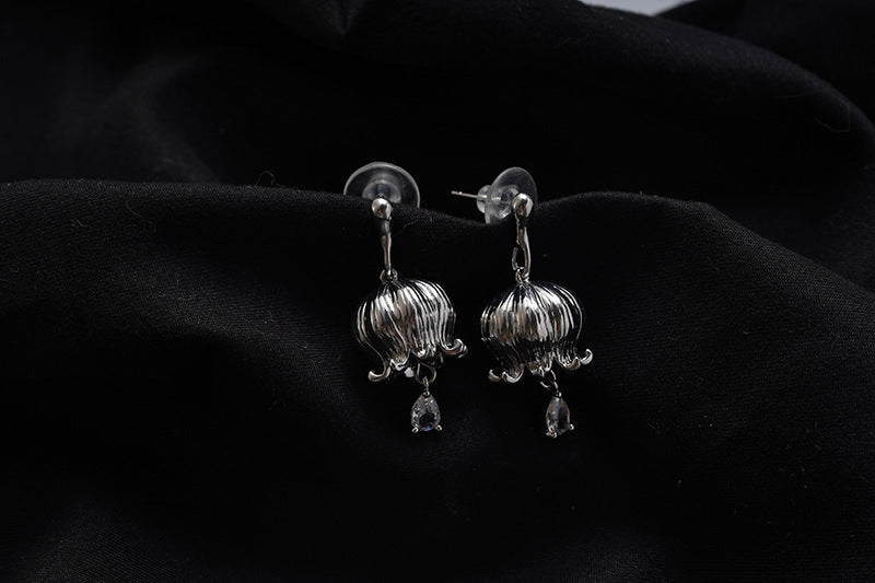 Lily of the Valley Floral Zirconia Drop Earrings