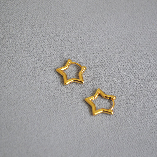 Minimal Star Hoop Earrings