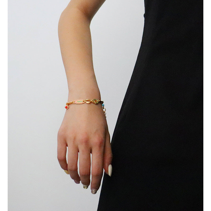 Colorful Enamel Charm Bracelet