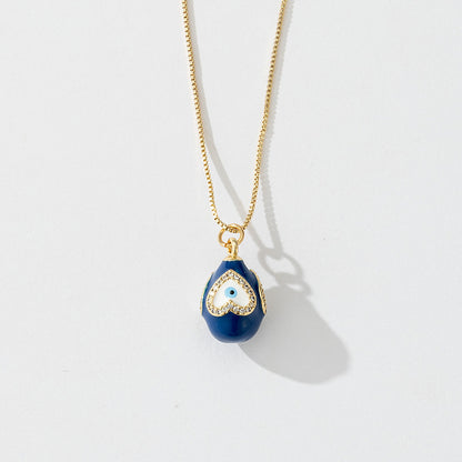 Evil Eye Teardrop Pendant Necklace