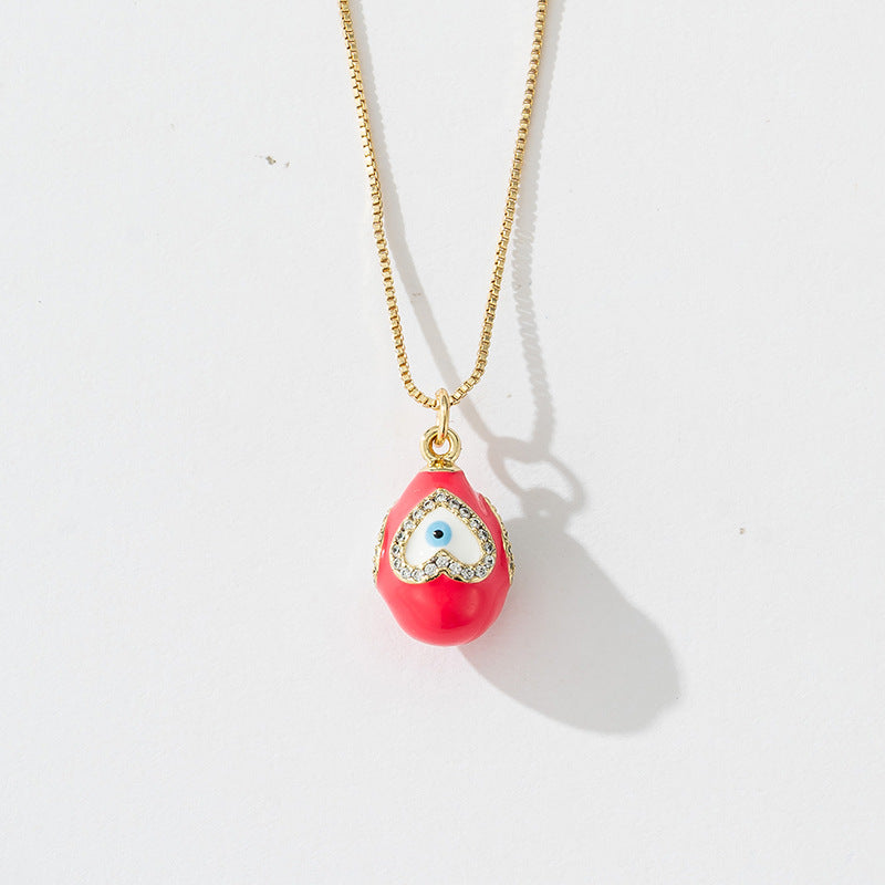 Evil Eye Teardrop Pendant Necklace