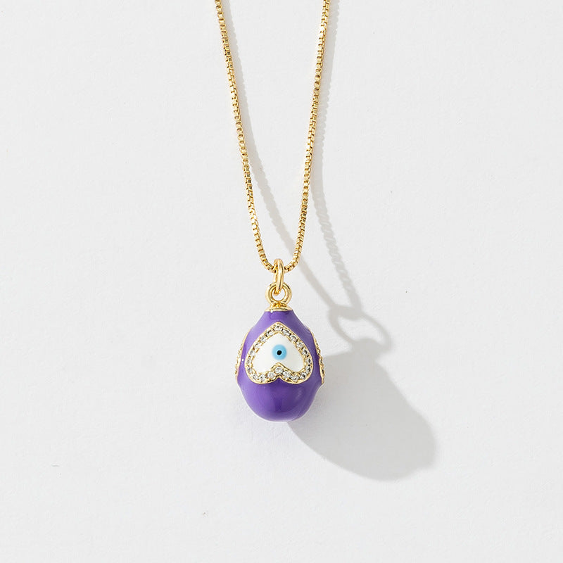 Evil Eye Teardrop Pendant Necklace