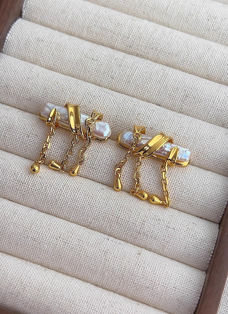 Pearl Vintage Tassel Earrings
