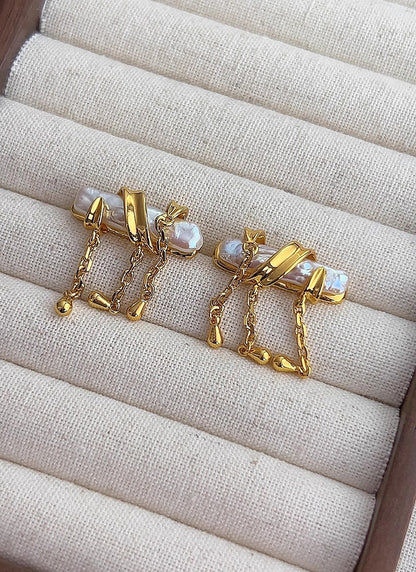 Pearl Vintage Tassel Earrings