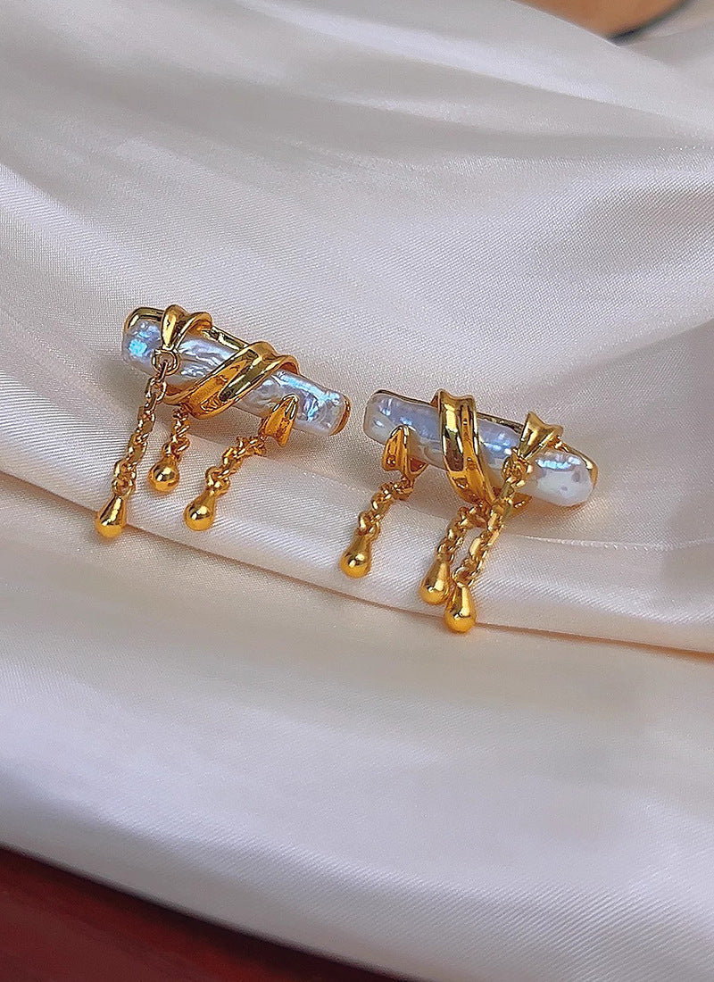 Pearl Vintage Tassel Earrings