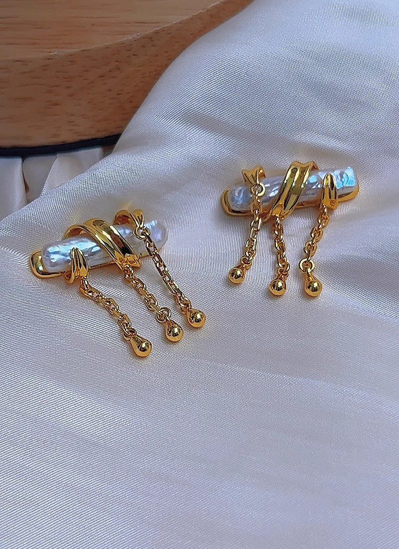 Pearl Vintage Tassel Earrings