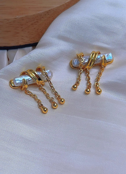 Pearl Vintage Tassel Earrings