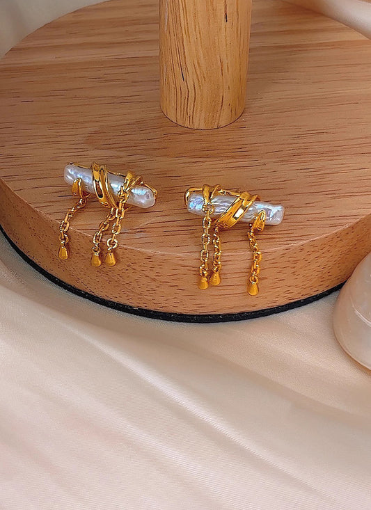 Pearl Vintage Tassel Earrings