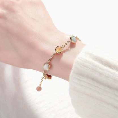 Rainbow Stone Bezel Bracelet