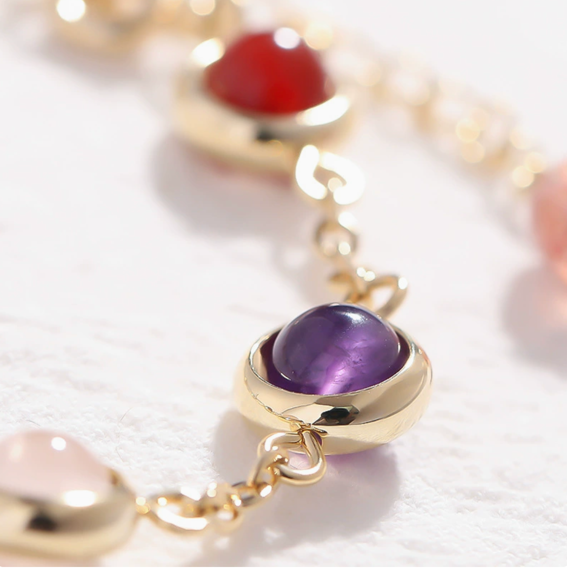 Rainbow Stone Bezel Bracelet