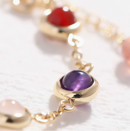 Rainbow Stone Bezel Bracelet