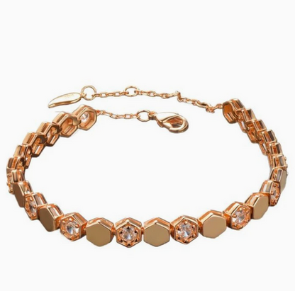 Hexagon Sparkle Bracelet (Rose Gold)