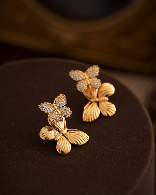 Butterfly Zirconia Elegant Stud Earrings