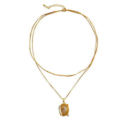 Double Chains Design - Planet Pendant Necklace