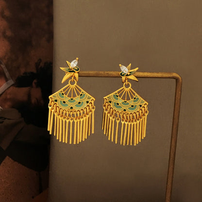 New Chinese Style Tassel Stud Earrings
