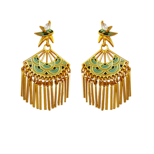 New Chinese Style Tassel Stud Earrings