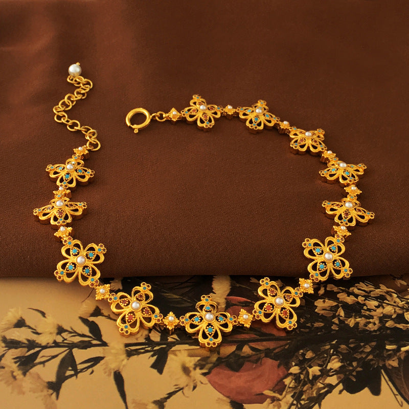 Flower Hollow Design Necklace