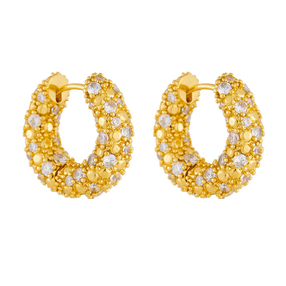 Pavé Huggie Hoop Earrings