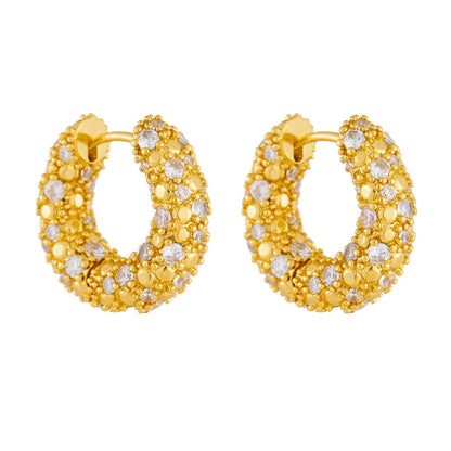 Pavé Huggie Hoop Earrings
