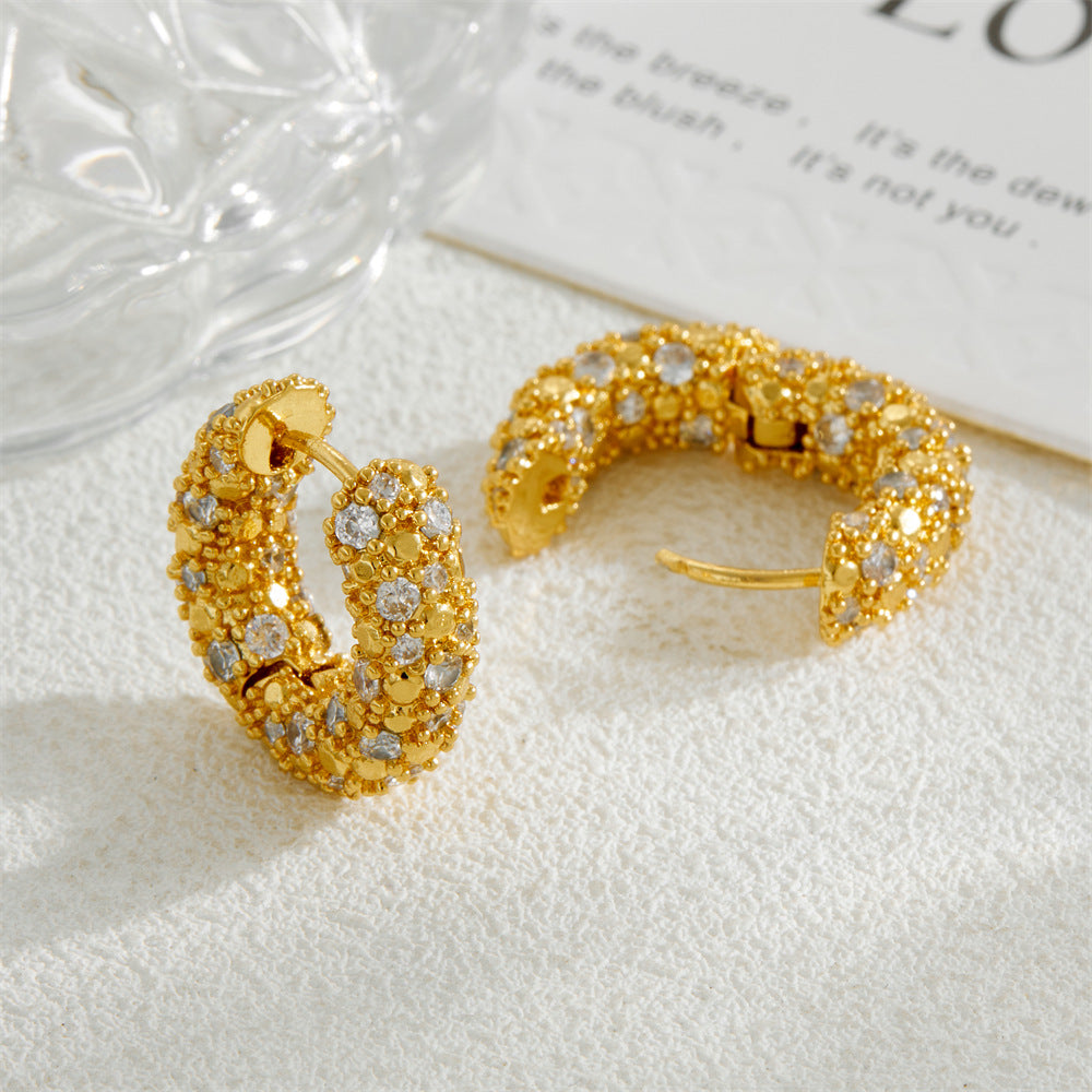 Pavé Huggie Hoop Earrings