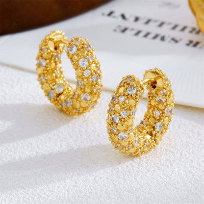 Pavé Huggie Hoop Earrings
