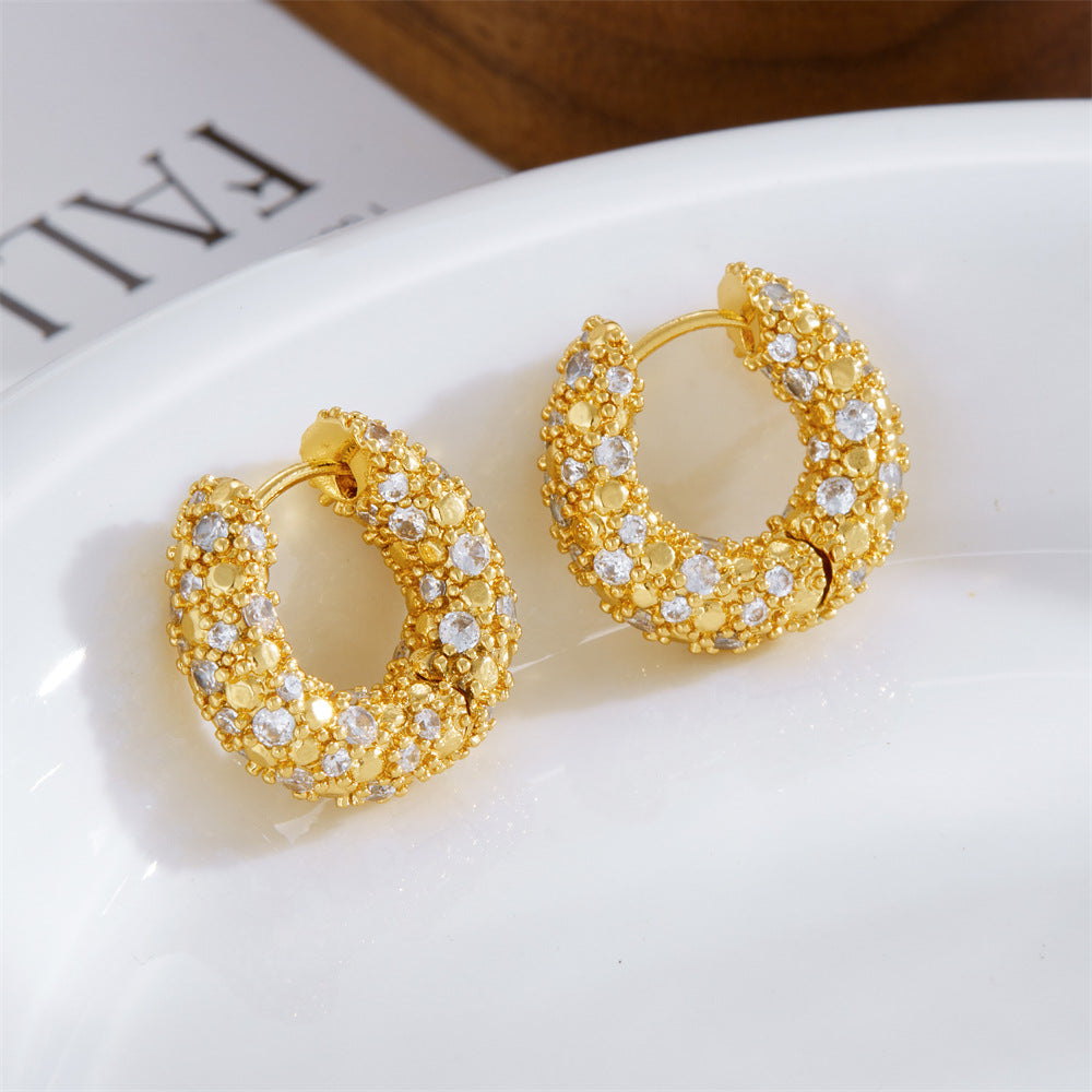 Pavé Huggie Hoop Earrings