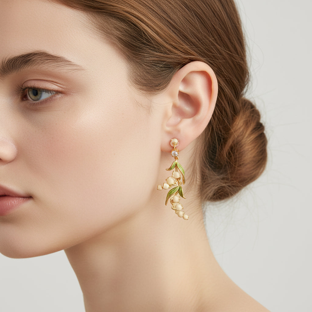 Lily-of-the-Valley Drop Earrings