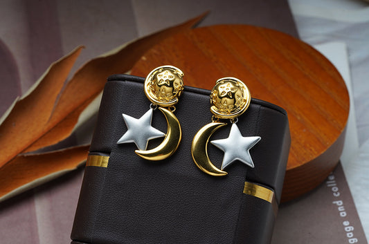 Star and Moon Earrings