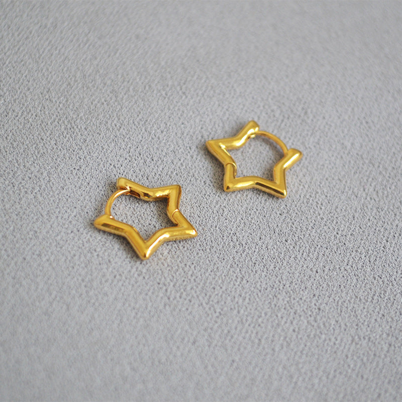 Minimal Star Hoop Earrings