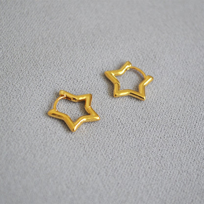 Minimal Star Hoop Earrings