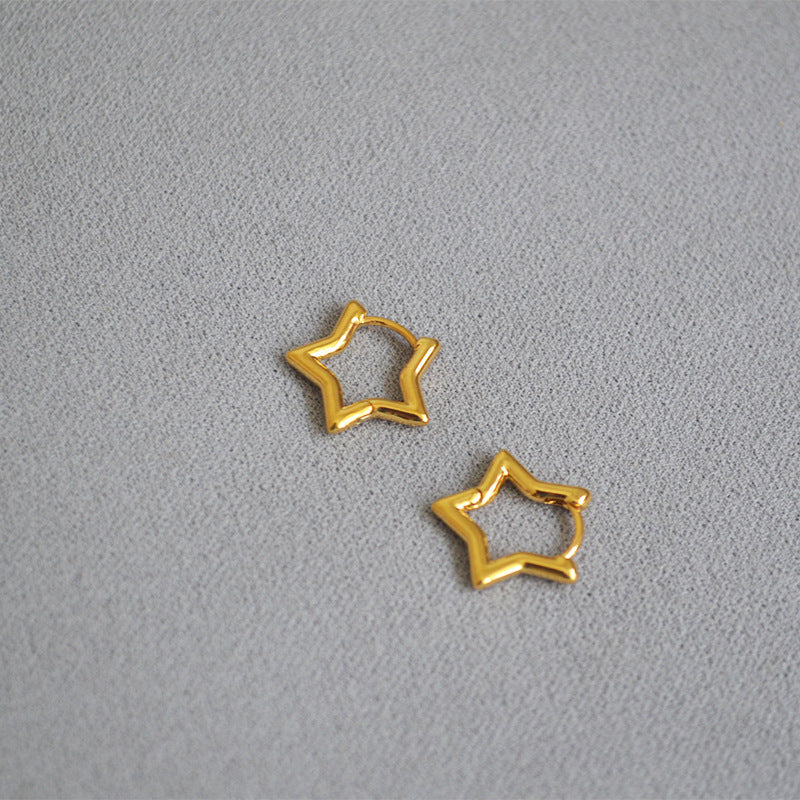 Minimal Star Hoop Earrings