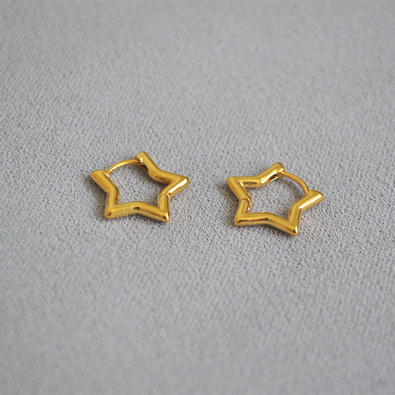 Minimal Star Hoop Earrings