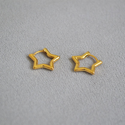 Minimal Star Hoop Earrings