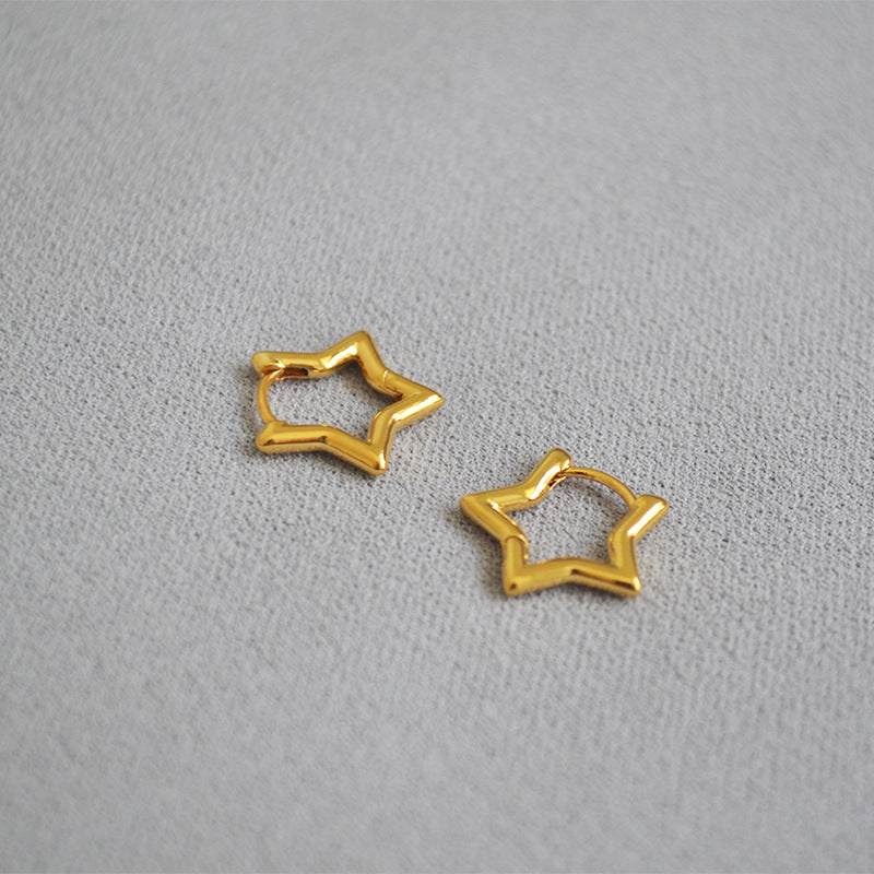 Minimal Star Hoop Earrings