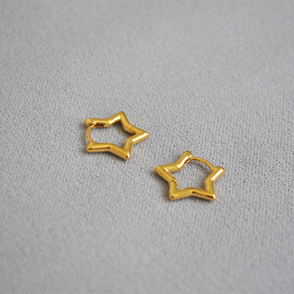 Minimal Star Hoop Earrings