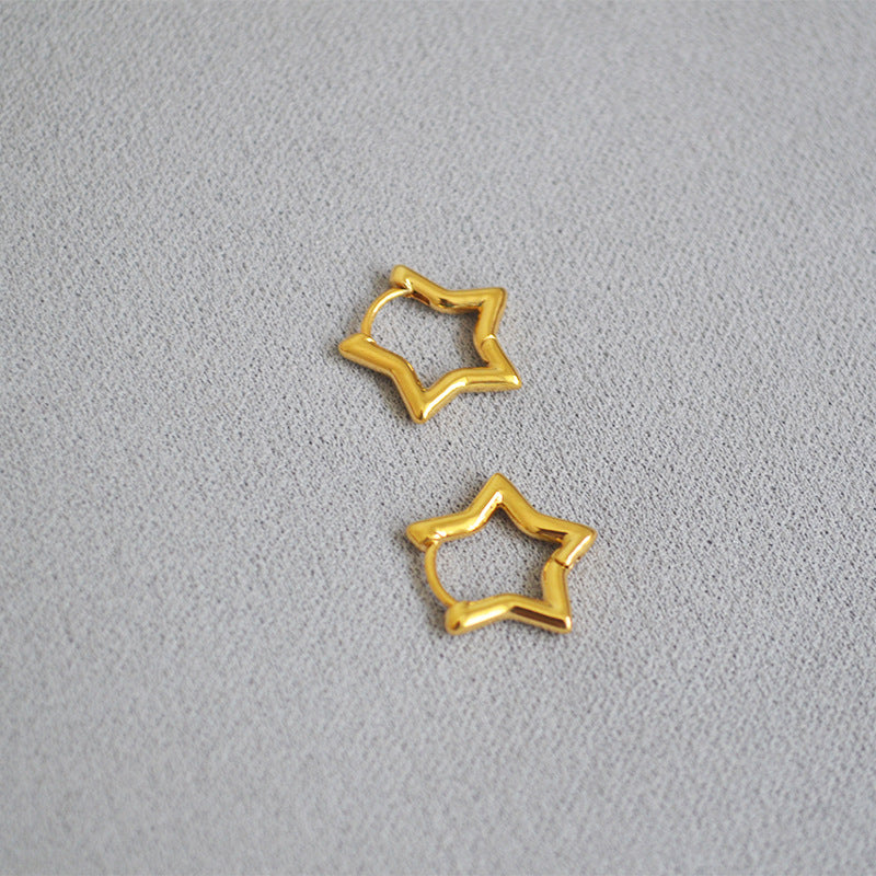 Minimal Star Hoop Earrings