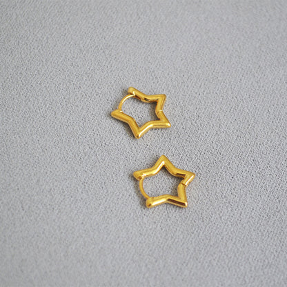 Minimal Star Hoop Earrings