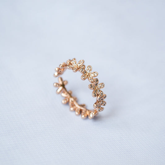Daisy Pavé Adjustable Ring (Rose Gold)