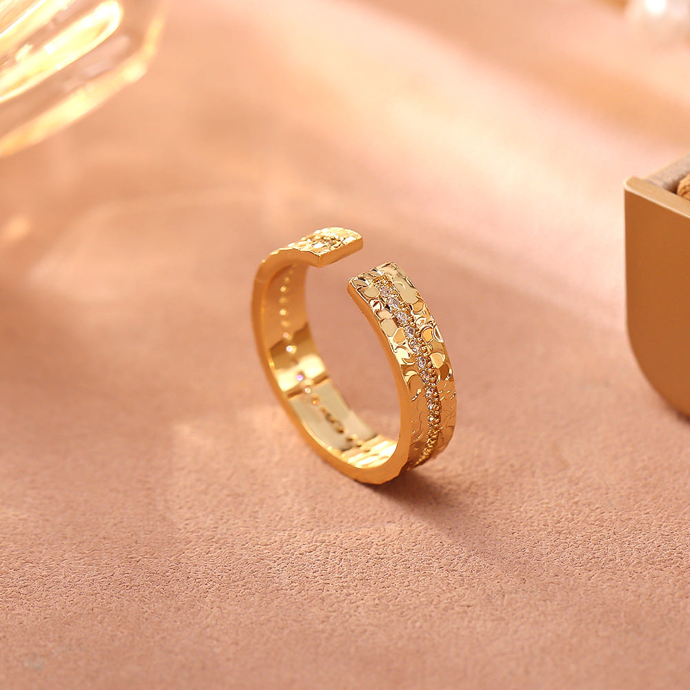 Iced Sparkle Adjustable Ring (Gold)