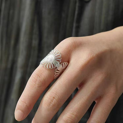 Sunburst Bloom Adjustable Ring